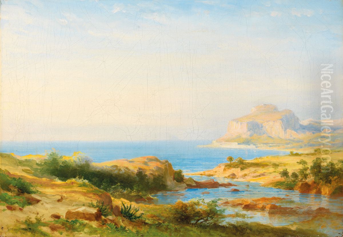 Seelandschaft Cefalu, Sicily Oil Painting by Carl Morgenstern
