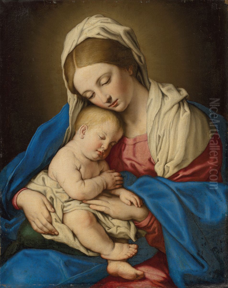 Madonna and Child Oil Painting by Giovanni Battista Salvi da Sassoferrato