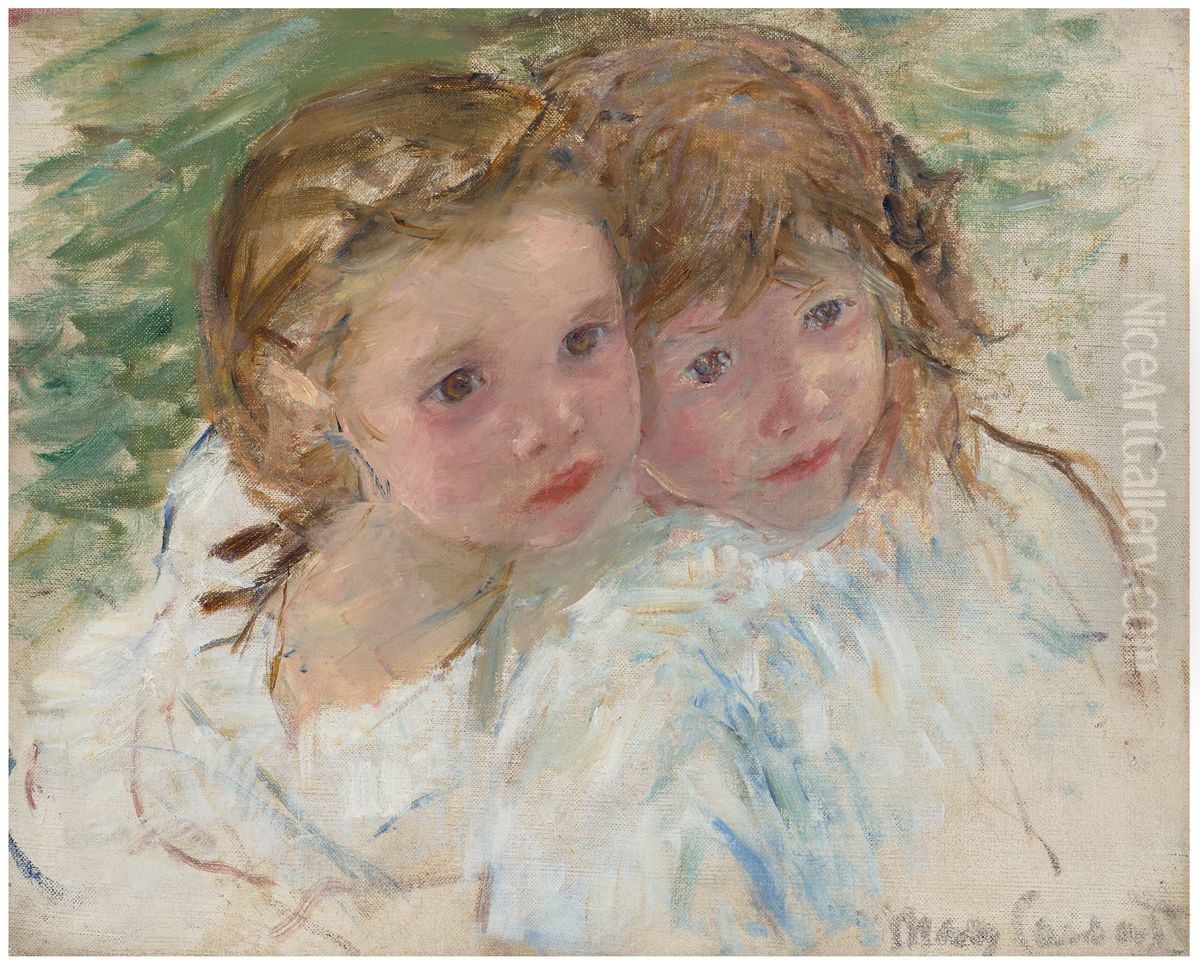 Two Little Sisters Oil Painting by Mary Cassatt