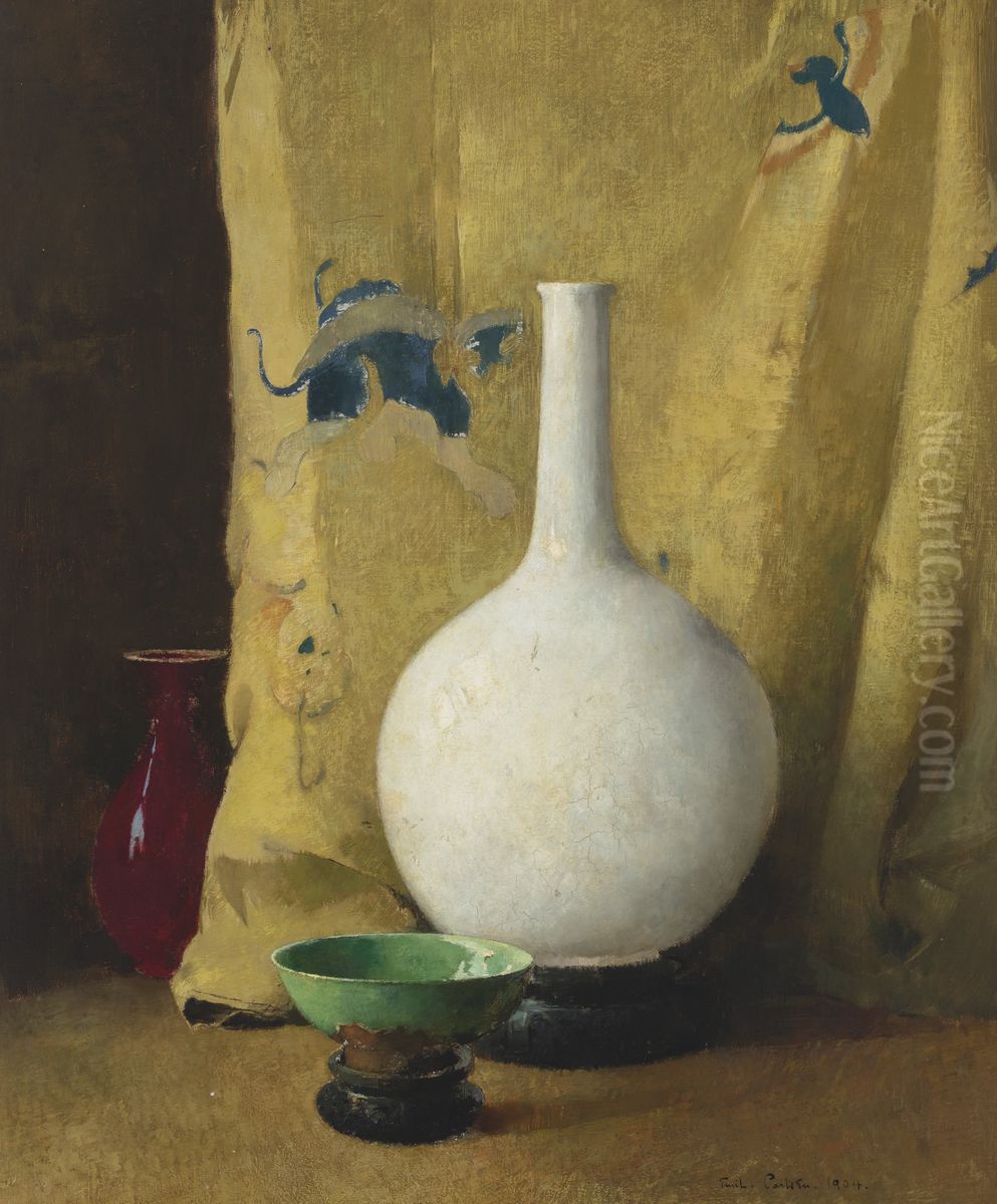 Oriental Still Life Oil Painting by Emil Carlsen