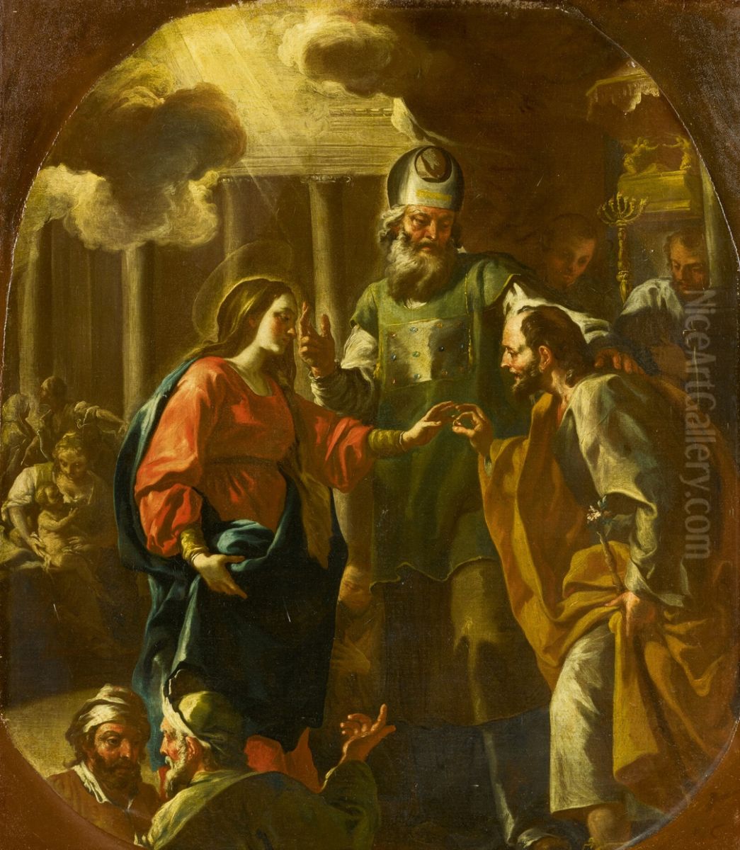 The marriage of the Virgin Oil Painting by Jacopo Cestaro
