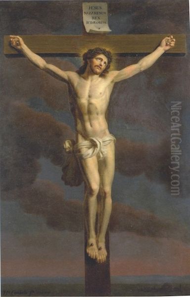 Christ on the Cross Oil Painting by Joseph Marcellin Combette