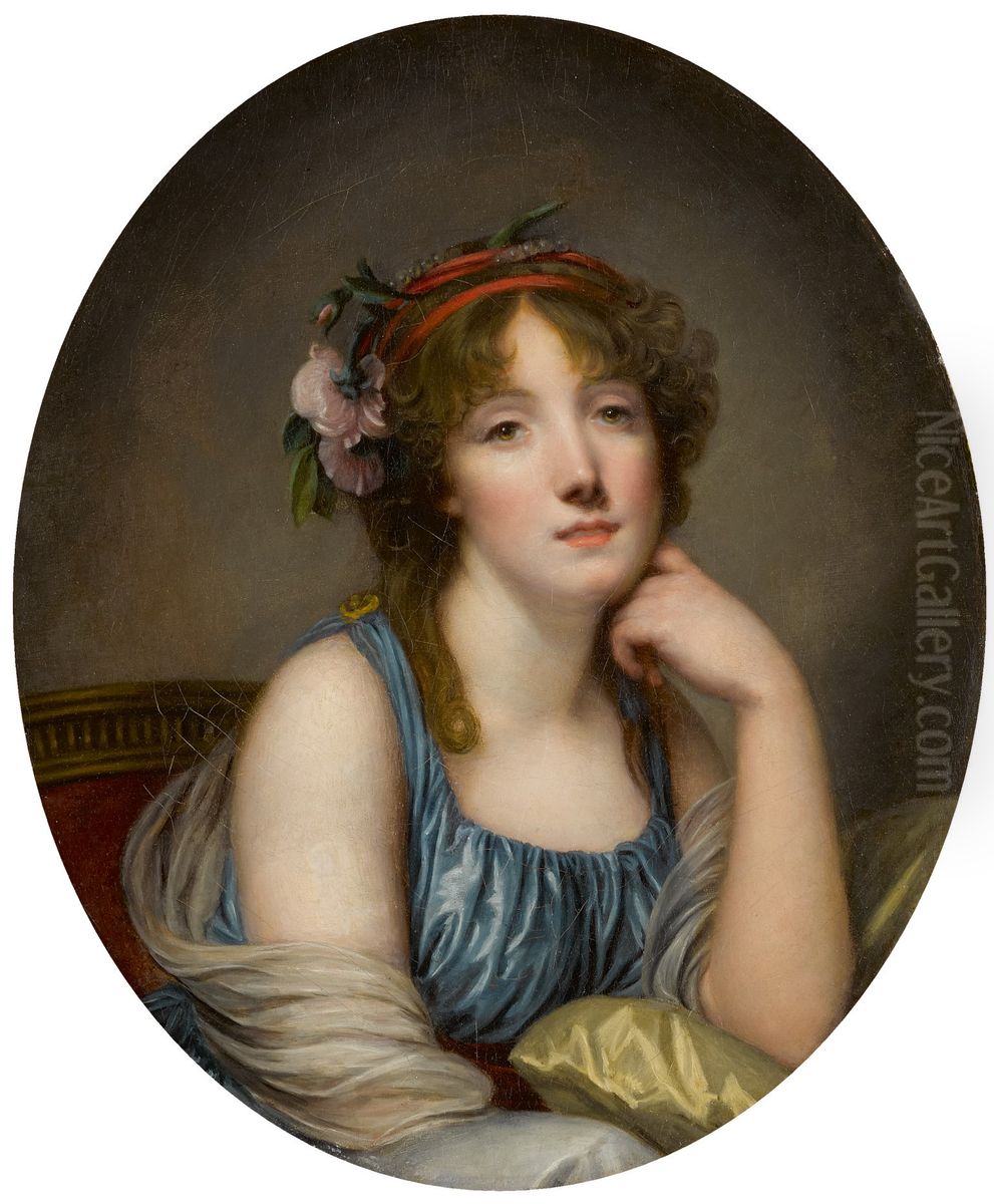 Portrait Of A Woman, Said To Be The Artist's Daughter Oil Painting by Jean-Baptiste Greuze
