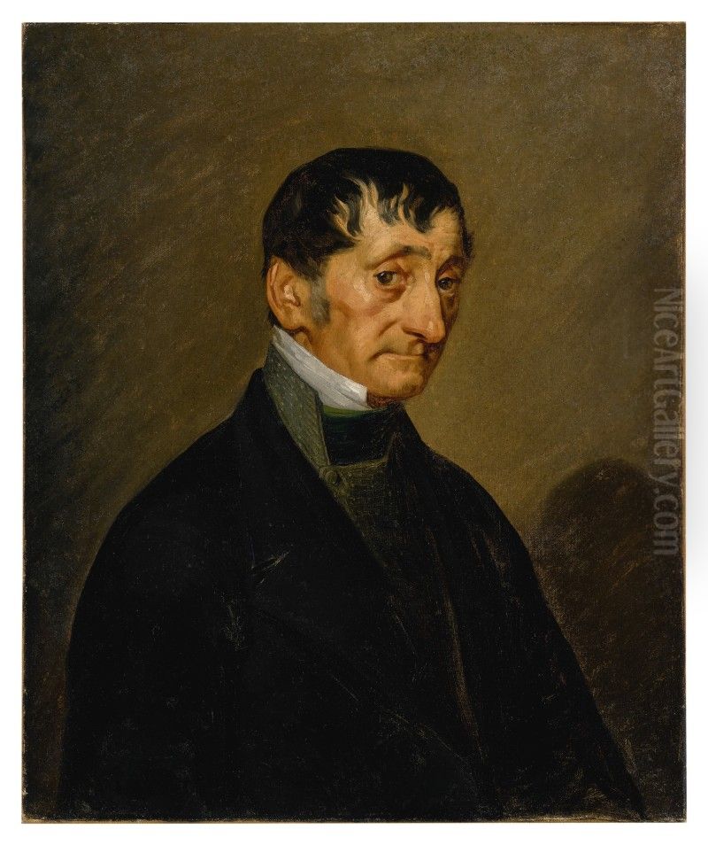 PORTRAIT OF GUILLAUME ROUMY, UNCLE OF PAULINE ONO Oil Painting by Jules Dupre