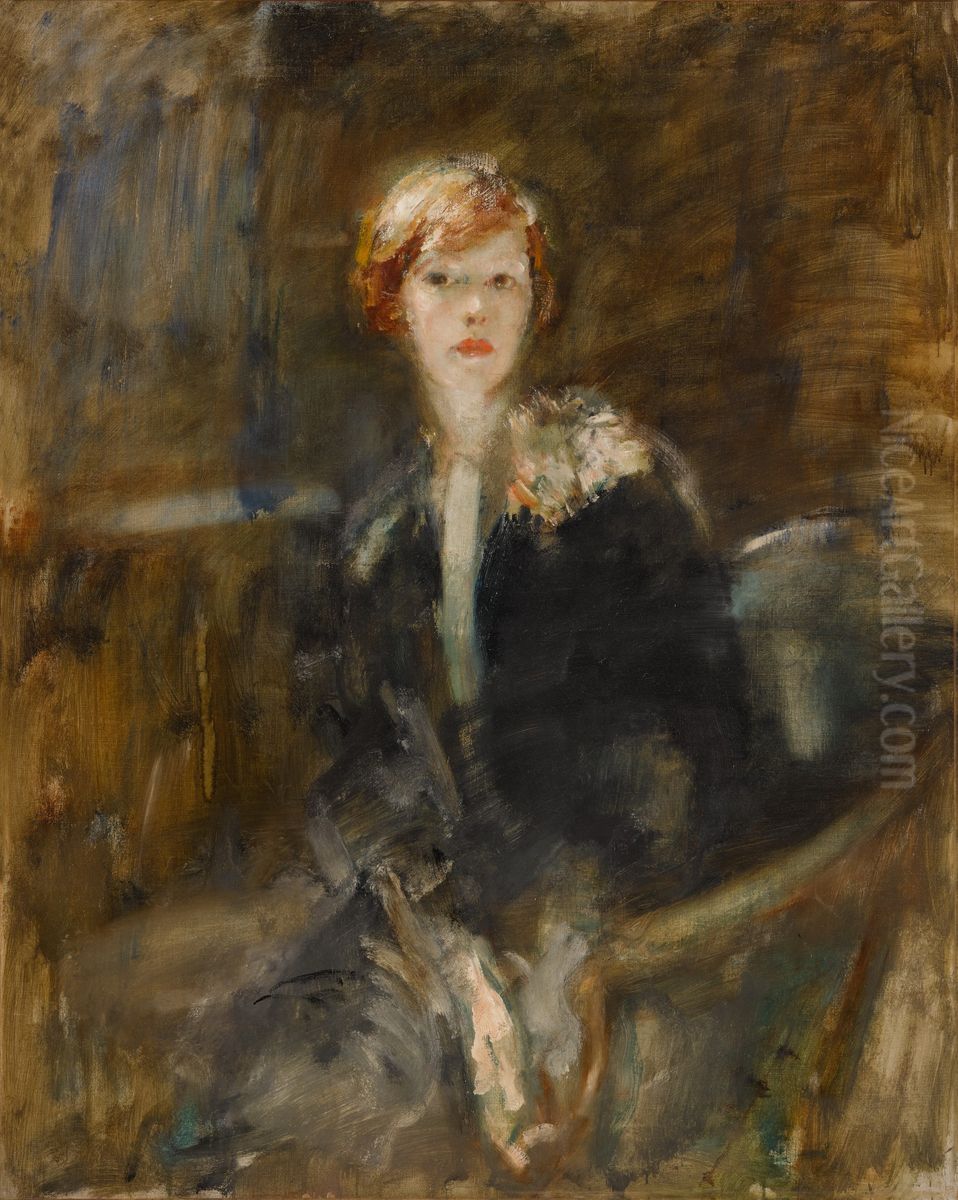 PORTRAIT OF A GIRL WITH RED HAIR Oil Painting by Mary Mcevoy