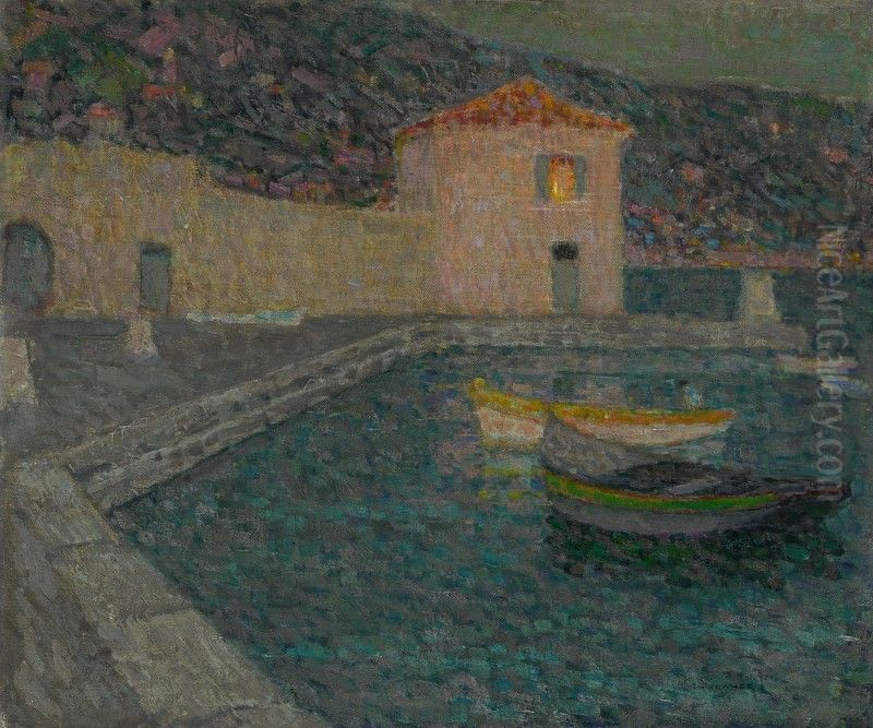 LA MAISON DE LA MER, VILLEFRANCHE-SUR-MER Oil Painting by Henri Le Sidaner