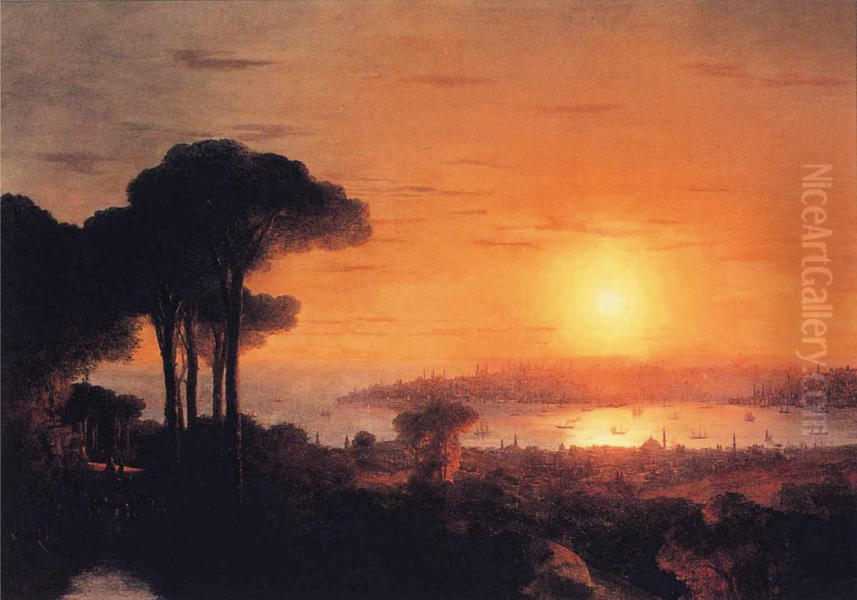 Sunset over the Golden Horn Oil Painting by Ivan Aivazovsky