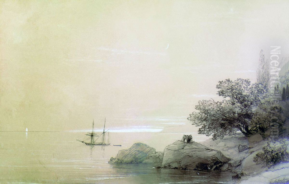<<More u skalistogo berega.>> Oil Painting by Ivan Aivazovsky