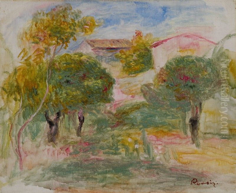 ESQUISSE DE VERGER AVEC MAISON Oil Painting by Pierre Auguste Renoir