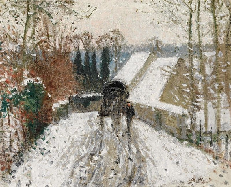 Effet de neige. Oil Painting by Pierre Eugene Montezin