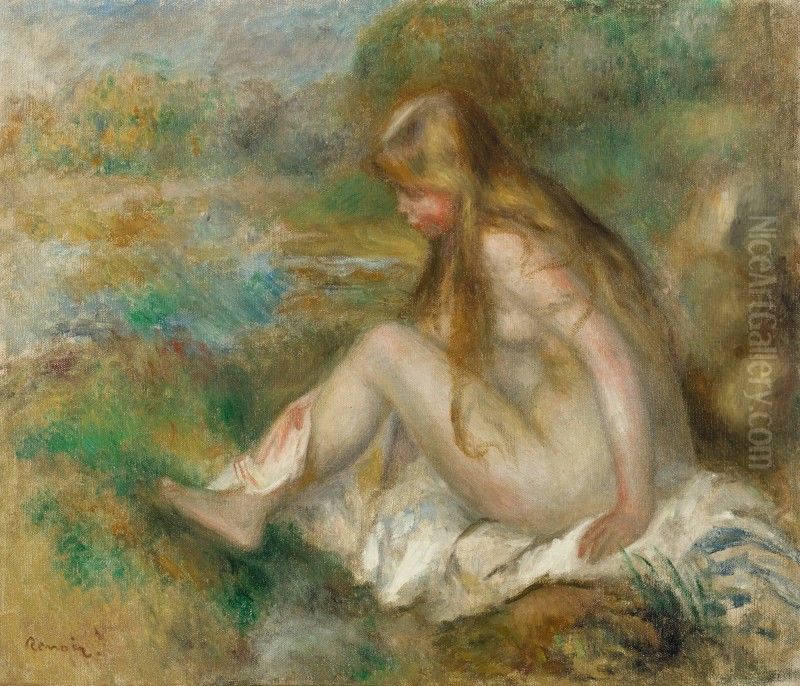 LE BAIN Oil Painting by Pierre Auguste Renoir