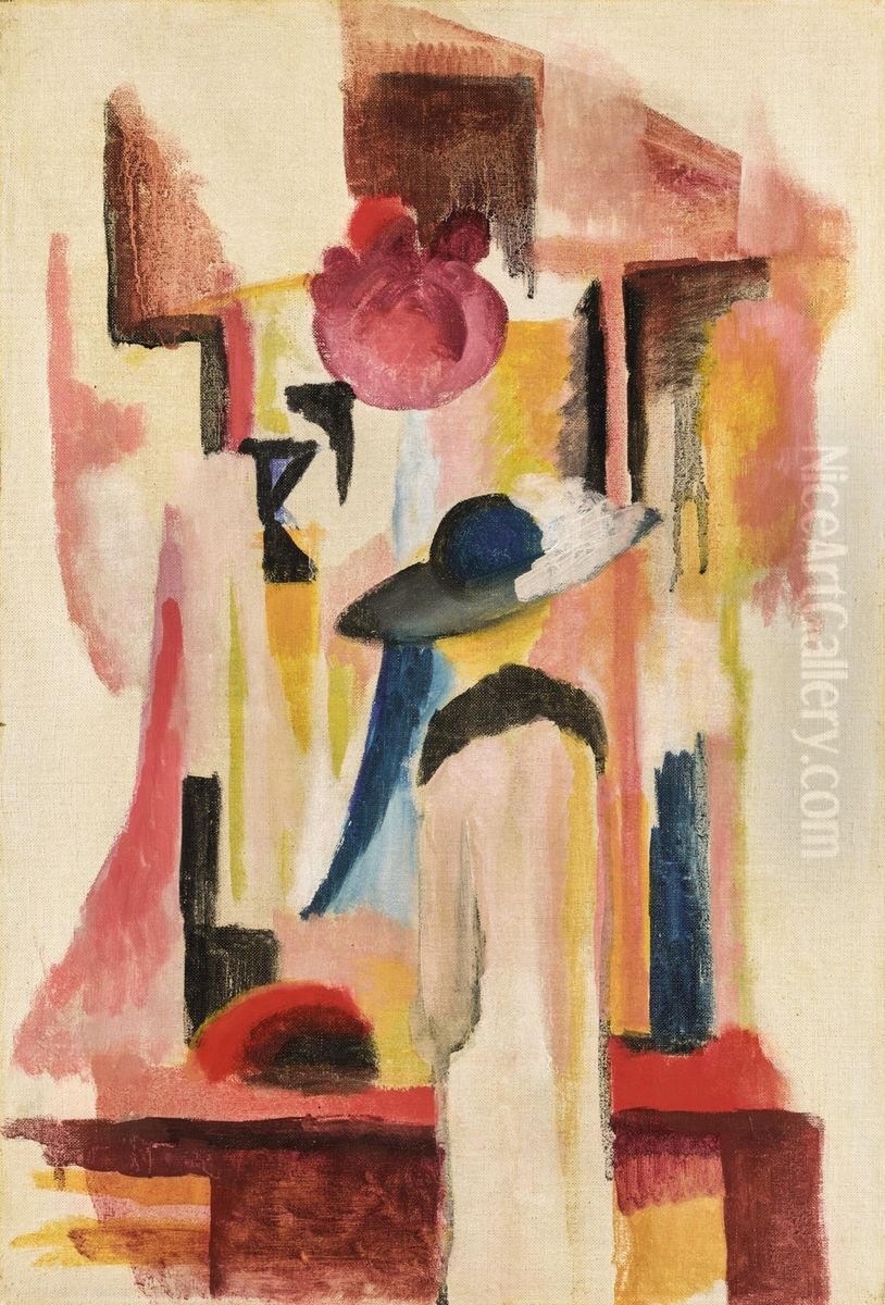 STUDIE ZU HELLEM SCHAUFENSTER (STUDY FOR BRIGHT SHOP WINDOW) Oil Painting by August Macke