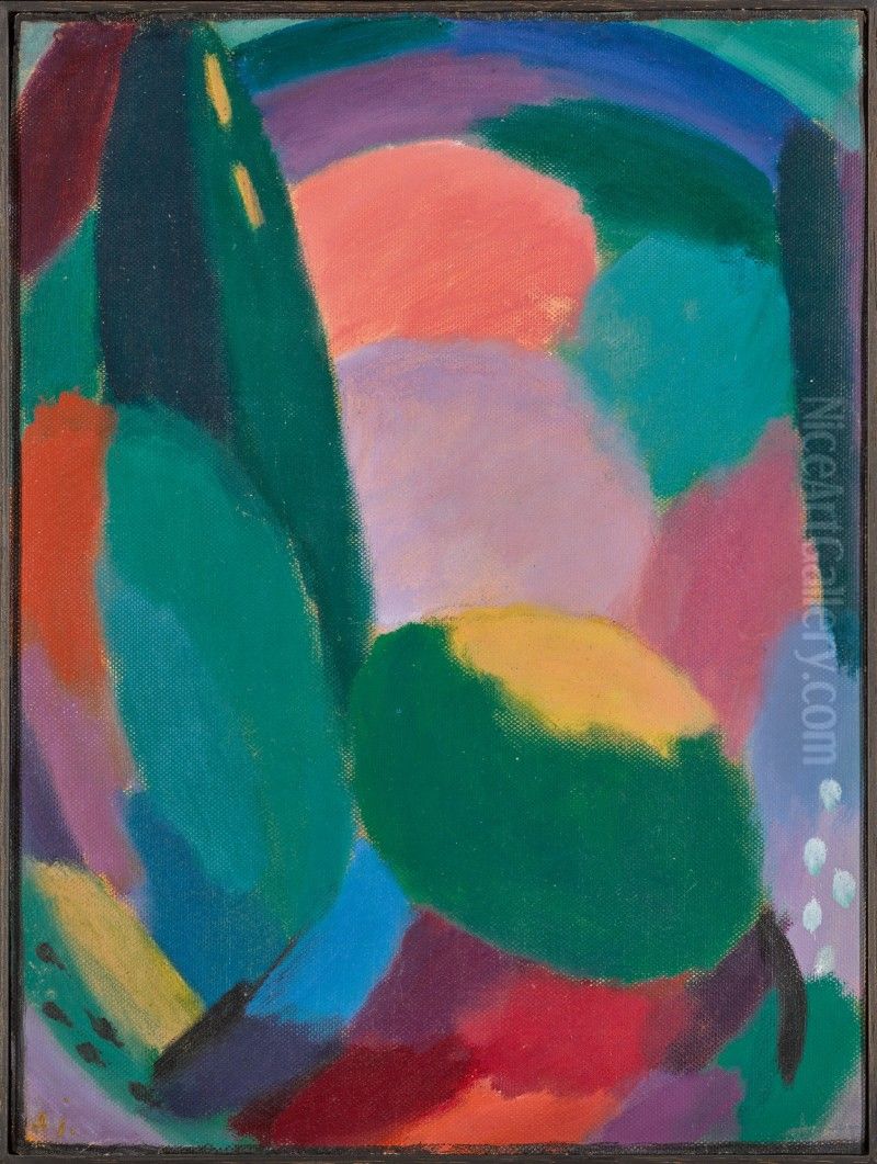 GLORREICHER ABEND-SOMMERSEGEN II (GLORIOUS EVENING - SUMMER BLESSING II) Oil Painting by Alexei Jawlensky