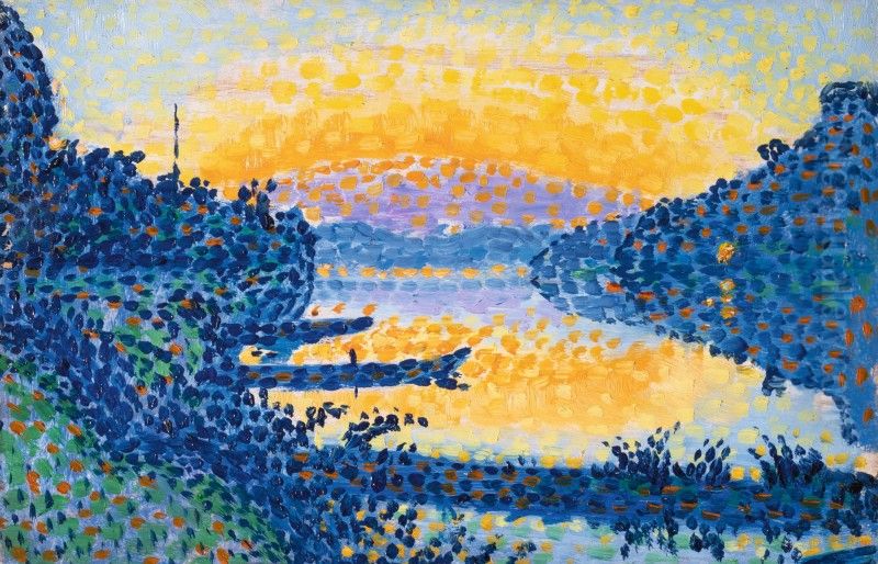 ETUDE POUR LA MEUSE, LE SOIR Oil Painting by Georges Lemmen