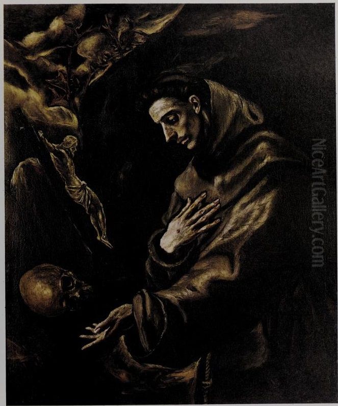 Saint Francis in Meditation Oil Painting by El Greco