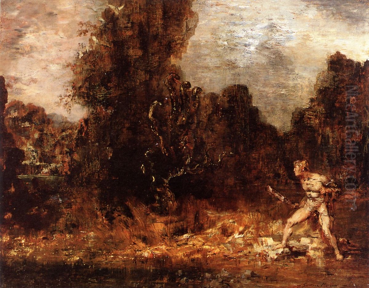 Hercules and the Lernaean Hydra Oil Painting by Gustave Moreau