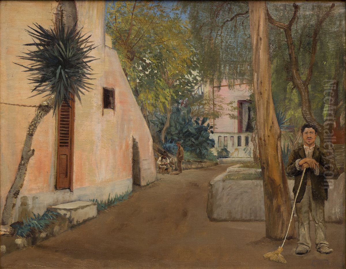 Albergo del Salos, Pompei Oil Painting by Laurits Andersen Ring