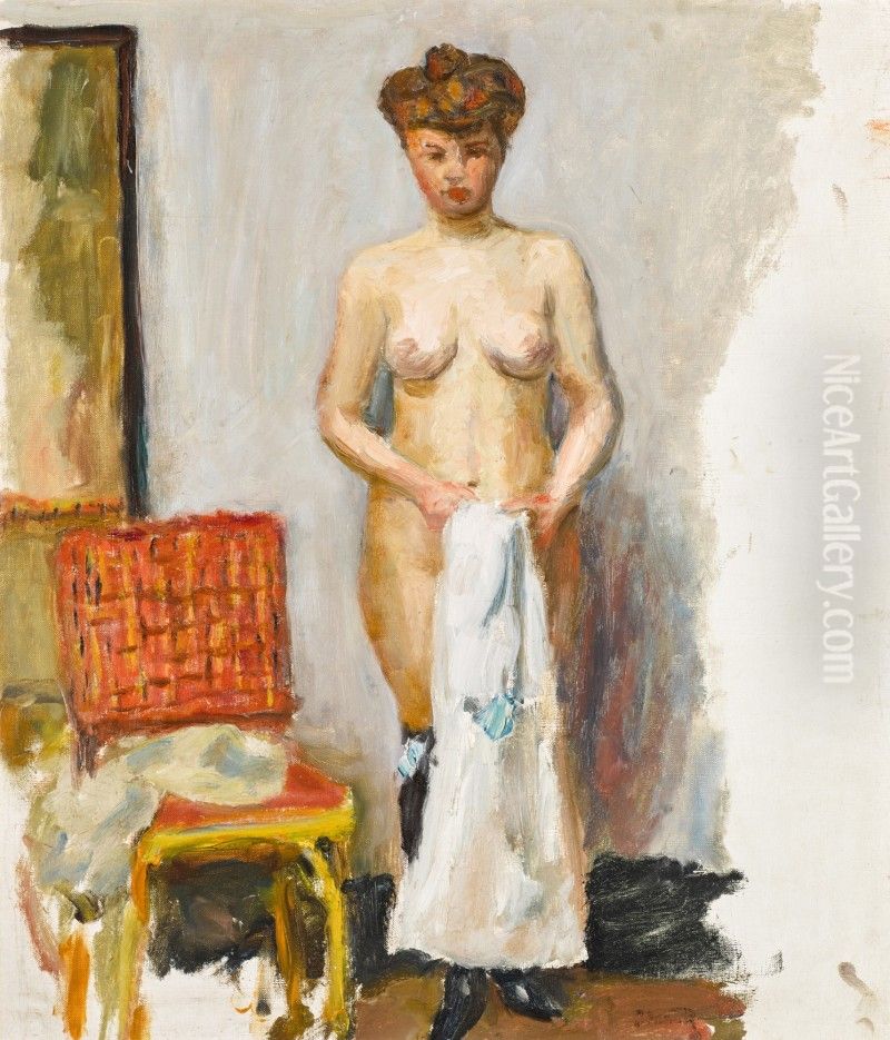 Nude, Red Chair Oil Painting by Pierre Bonnard