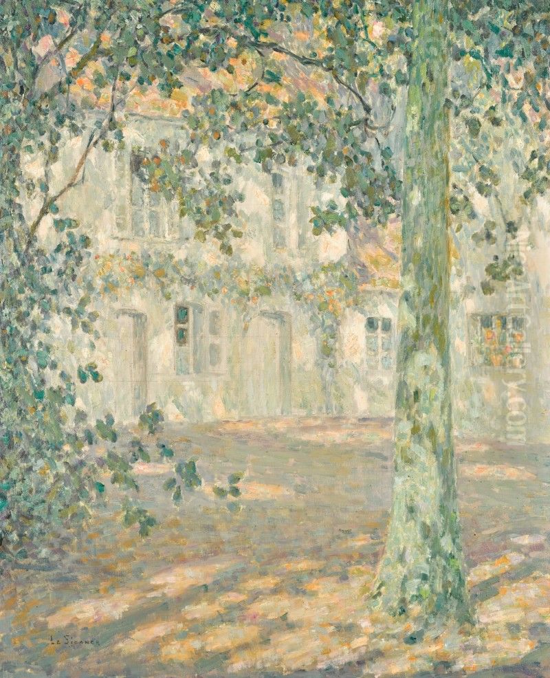 LE MATIN, GERBEROY Oil Painting by Henri Le Sidaner