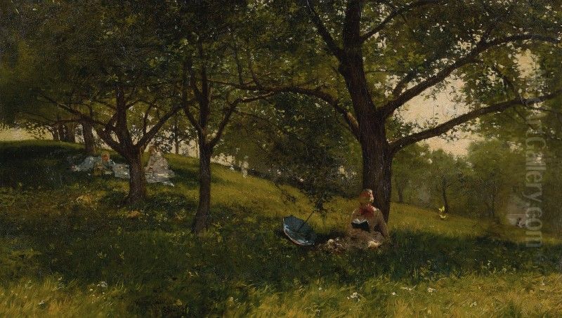 IN THE ORCHARD Oil Painting by Walter Launt Palmer