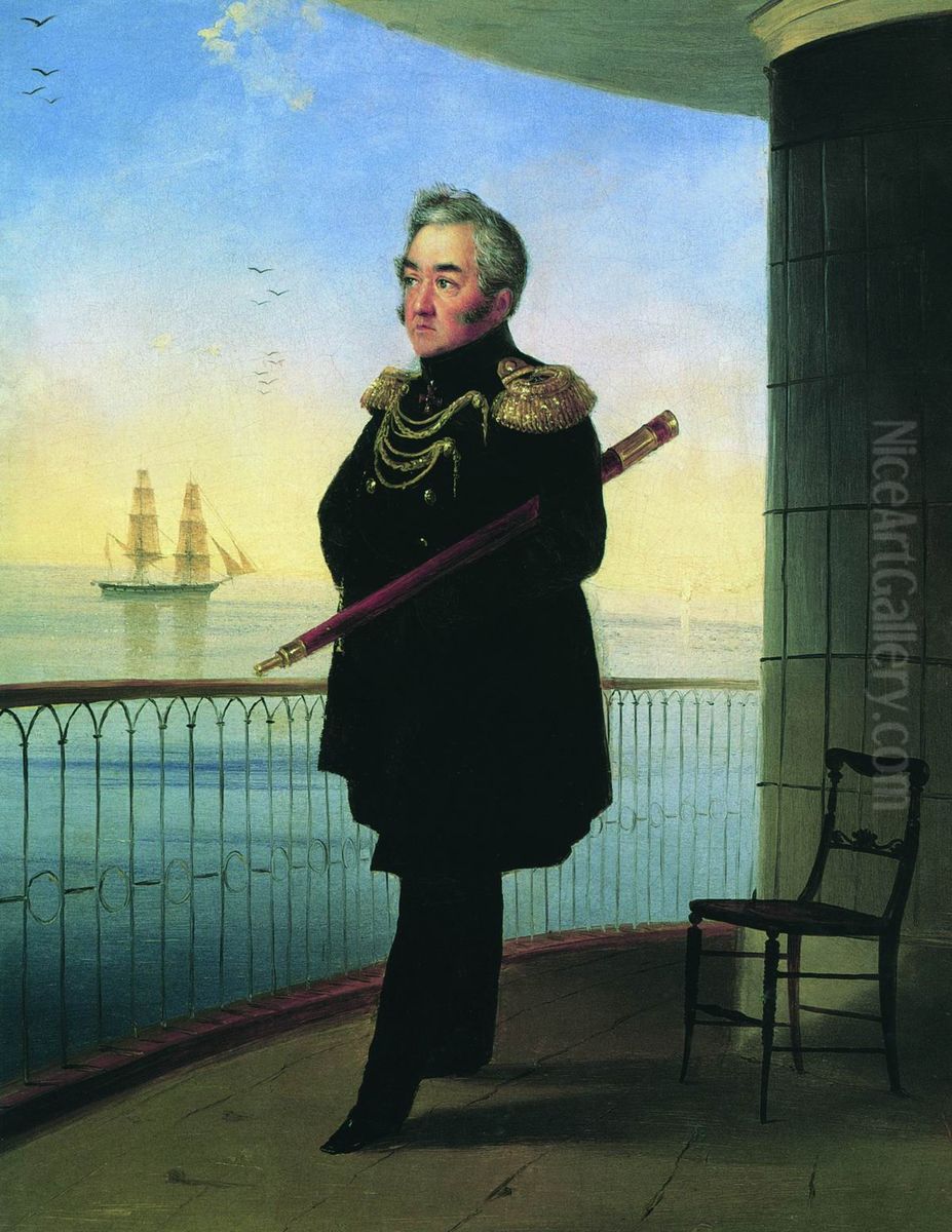 Portrait of vice admiral M.P. Lazarev Oil Painting by Ivan Aivazovsky
