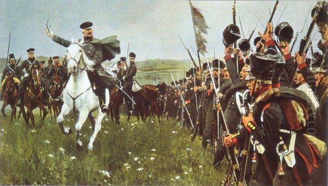 Gebhard Leberecht von Blucher at the Battle of Waterloo Oil Painting by Carl Rochling