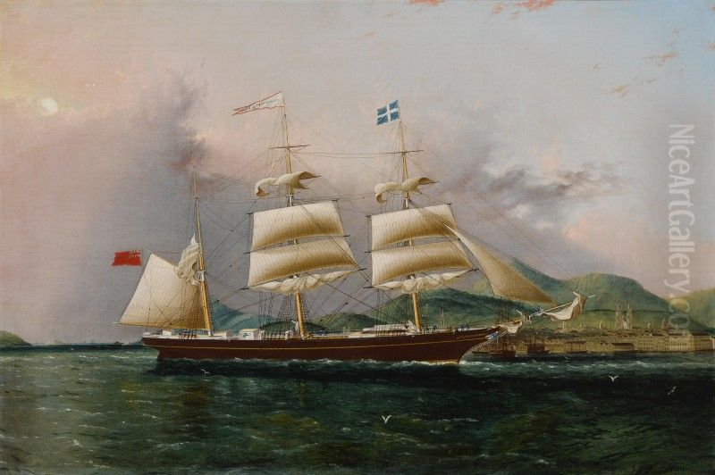 THE JAMES L. PENDERGAST OF QUEBEC ENTERING RIO Oil Painting by James E. Buttersworth