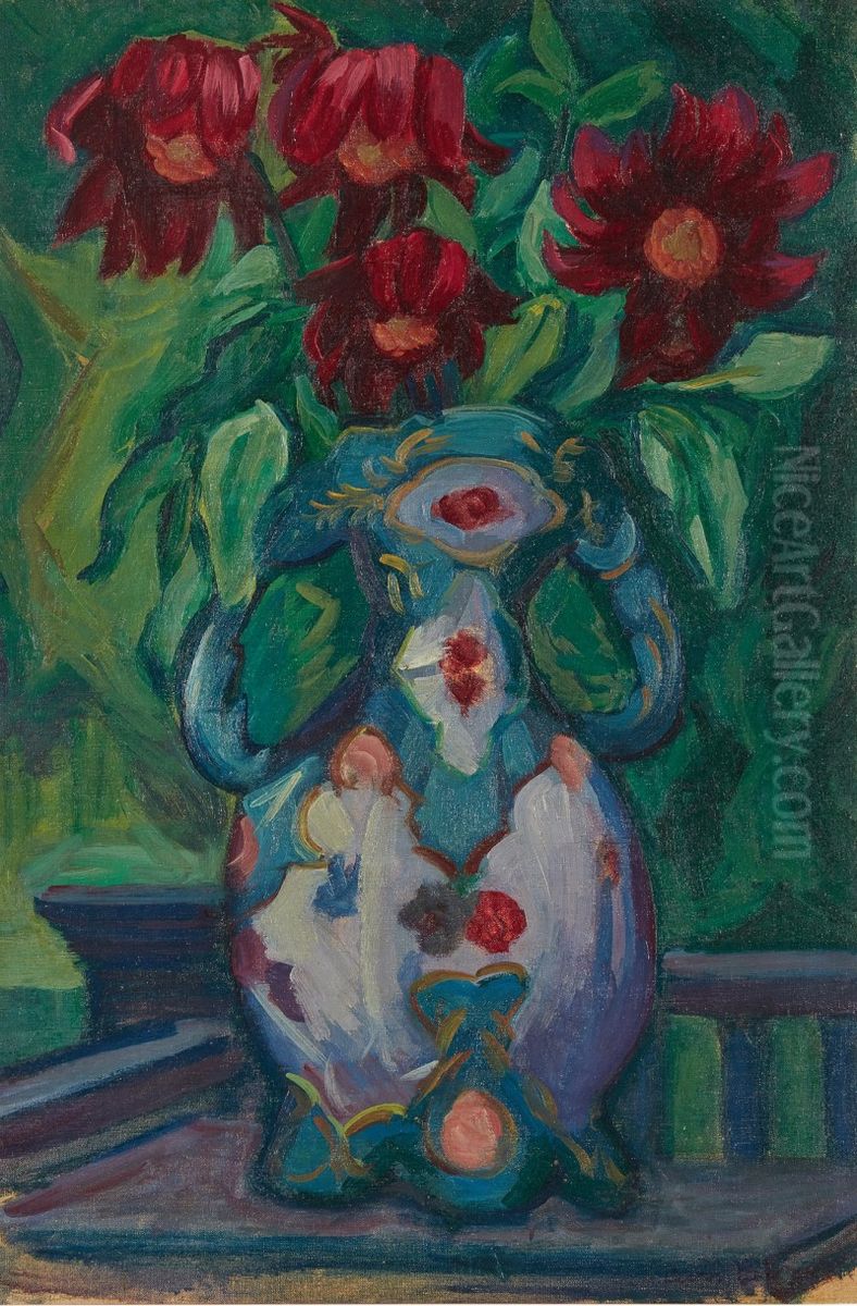 DAHLIAS Oil Painting by Ben Benn