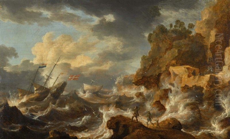 A SHIPWRECK ON THE COAST OF THE AMERICAS Oil Painting by Bonaventura Peeters the Elder