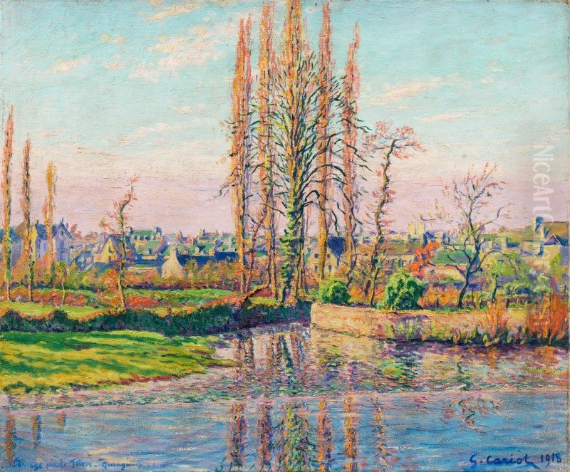 Dam on the Trieux, Guingamp Oil Painting by Gustave Cariot