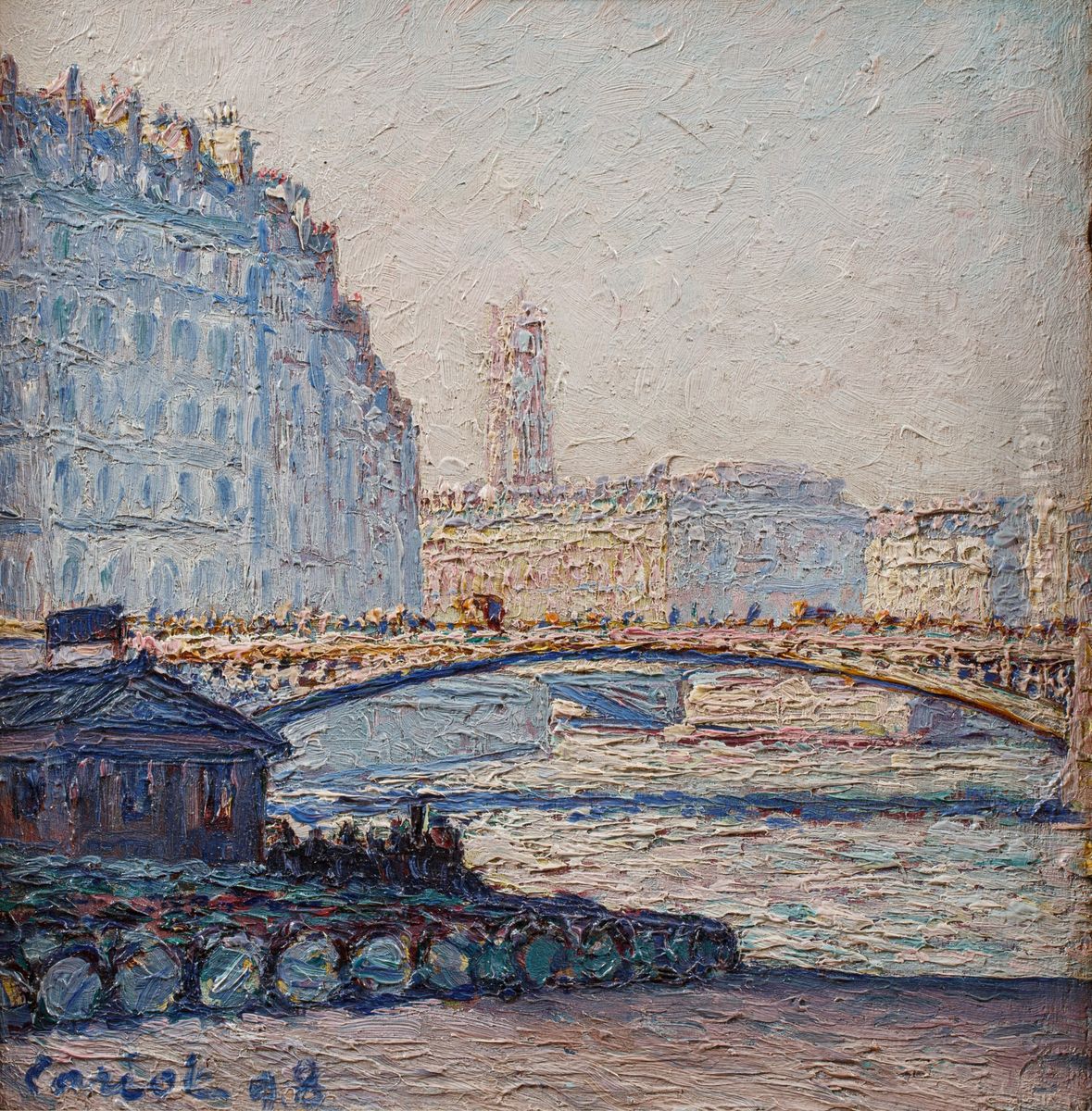 Bridge over the Seine Oil Painting by Gustave Cariot