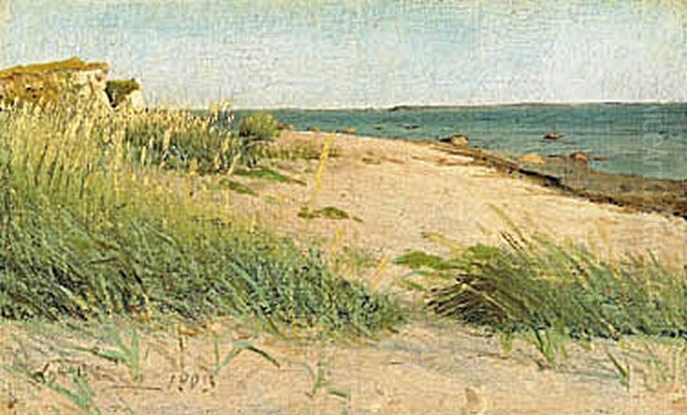Skraent med marehalm ved Eno. Solskin. Oil Painting by Laurits Andersen Ring