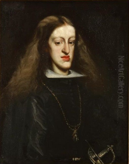 Carlos II de Espana Oil Painting by Juan Carreno De Miranda