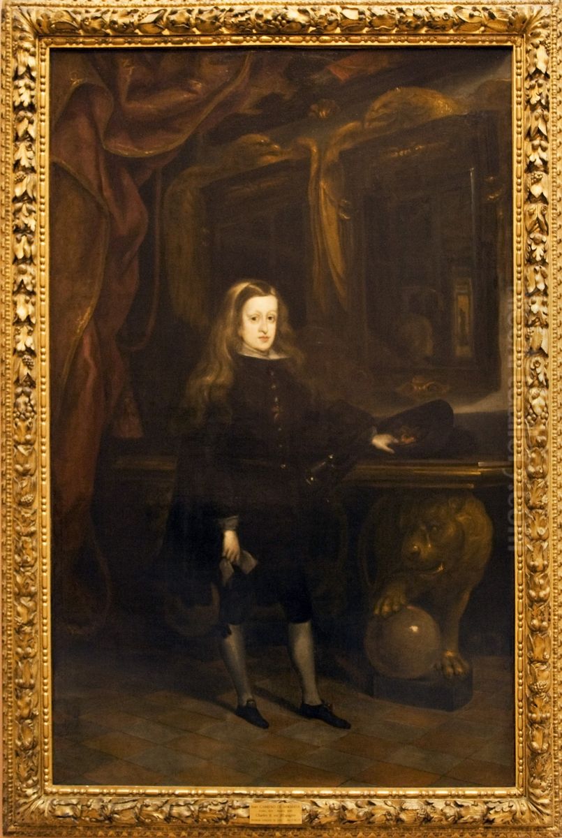 Charles II, roi d'Espagne Oil Painting by Juan Carreno De Miranda