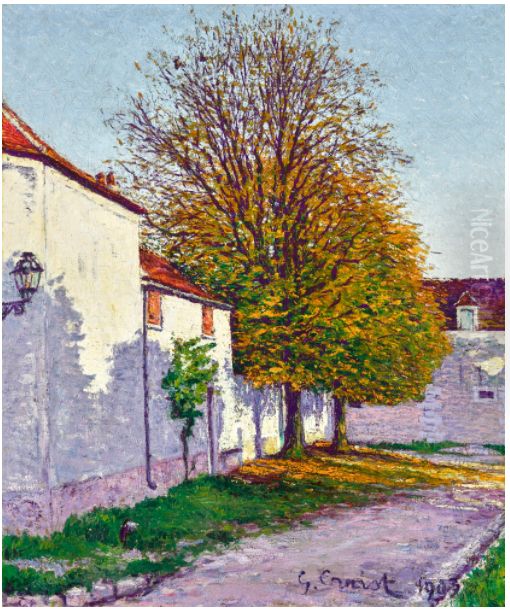 RUE DE VILLAGE Oil Painting by Gustave Cariot