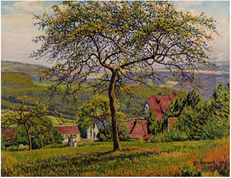 BALADE DANS LE VERGER Oil Painting by Gustave Cariot