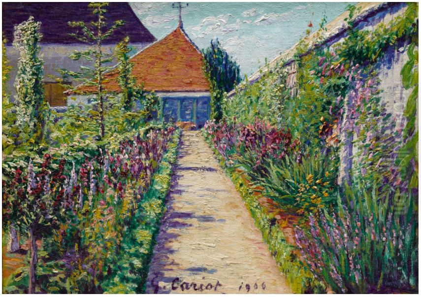 L'ALLEE FLEURIE Oil Painting by Gustave Cariot