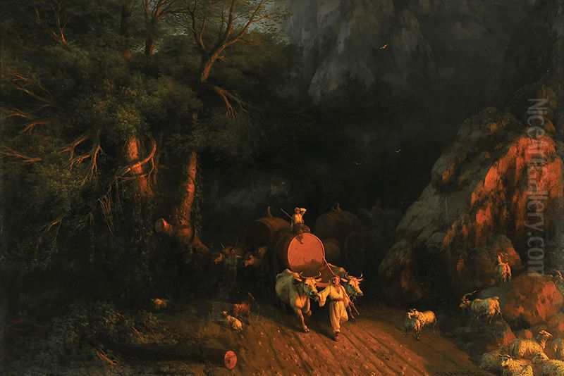 Road in the Forest Oil Painting by Ivan Aivazovsky