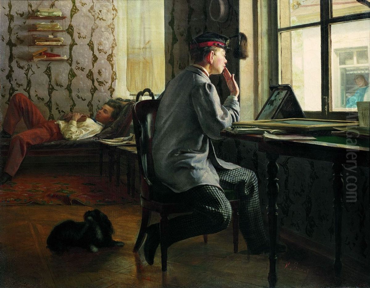 Preparation for the exam Oil Painting by Repin Iliya