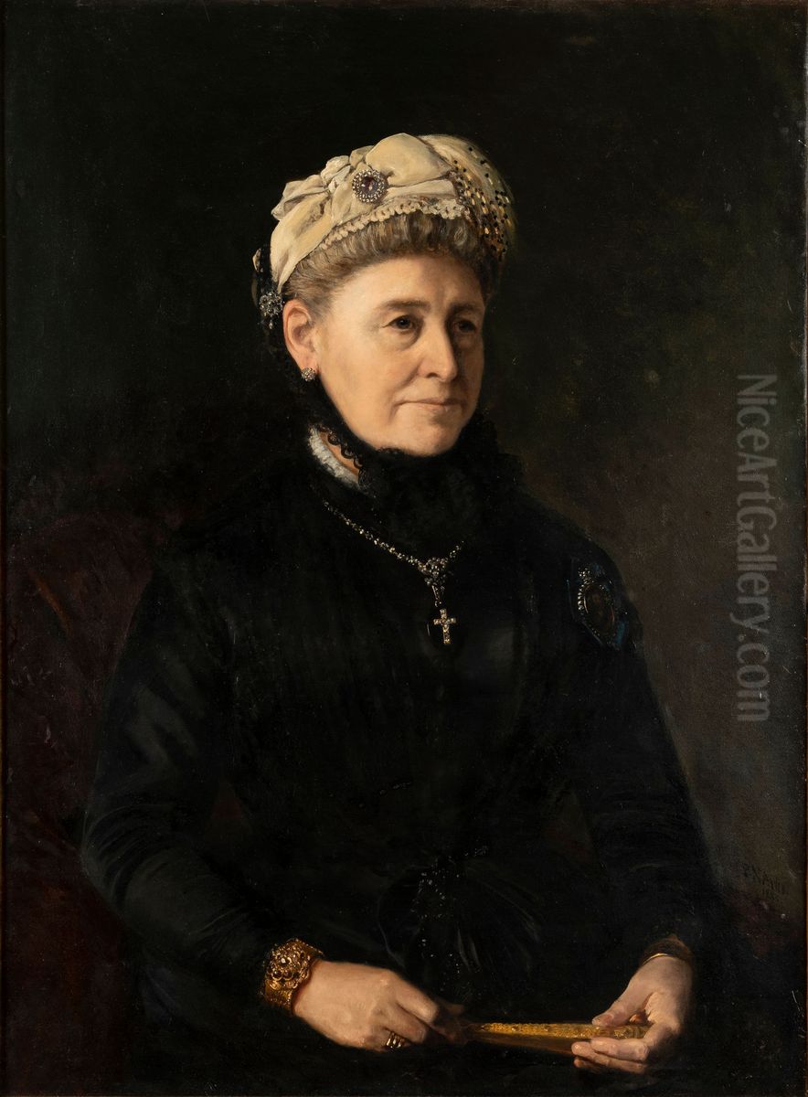 Portrait of Alette Wilhelmine Georgine Sibbern Oil Painting by Peter Nicolai Arbo
