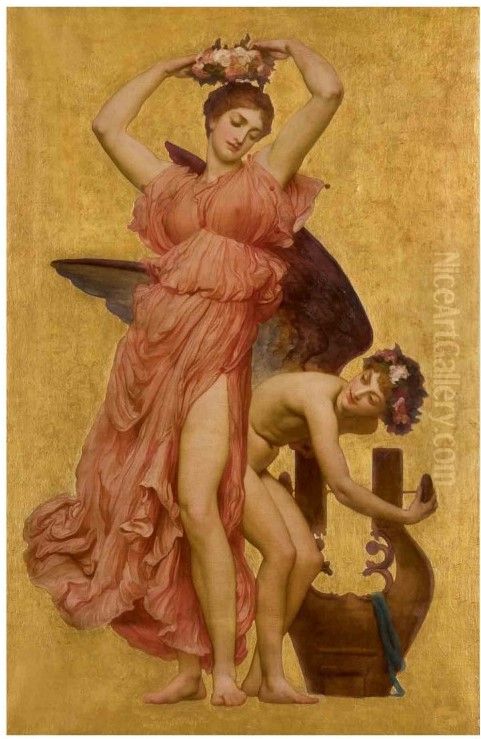 Erato Oil Painting by Lord Frederick Leighton