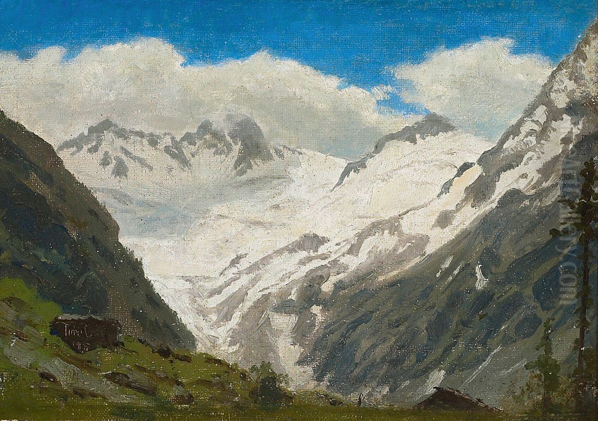 Bjerglandskab med sne. Tirol. Oil Painting by Peder Severin Kroyer