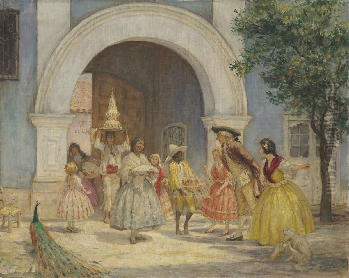 La Casa Colorada, Santiago de Chile Oil Painting by Ramon Subercaseaux Vicuna