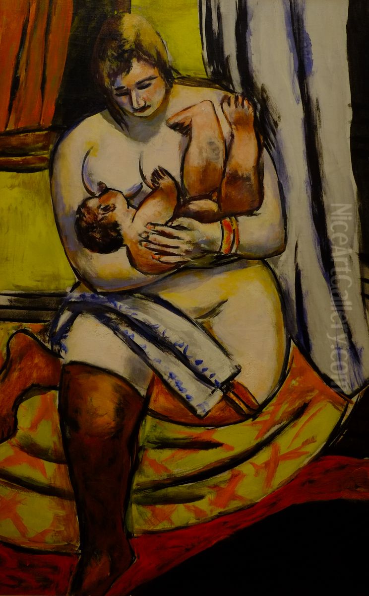 Mother and child Oil Painting by Max Beckmann
