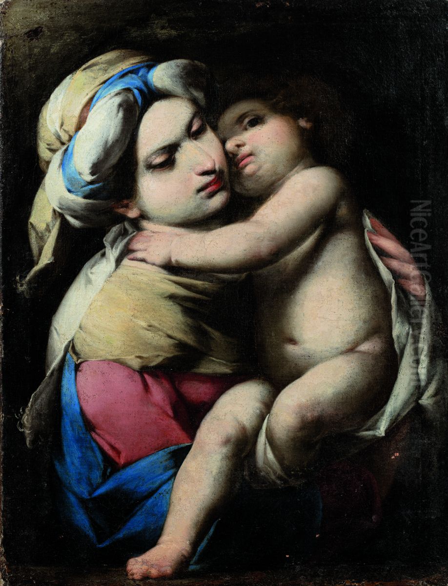 VIRGIN AND CHILD Oil Painting by Giovanni Battista Spinelli