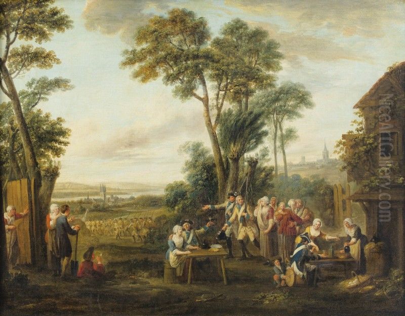 THE DEPARTURE OF THE CONSCRIPTS Oil Painting by Louis-Joseph Watteau