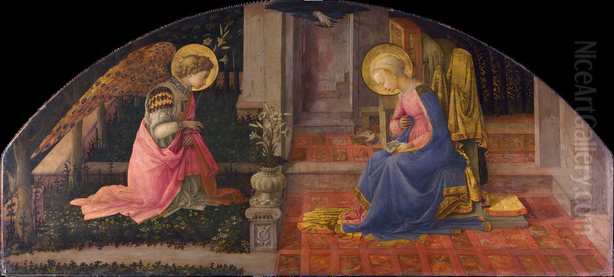 Annunciation Oil Painting by Filippo Lippi