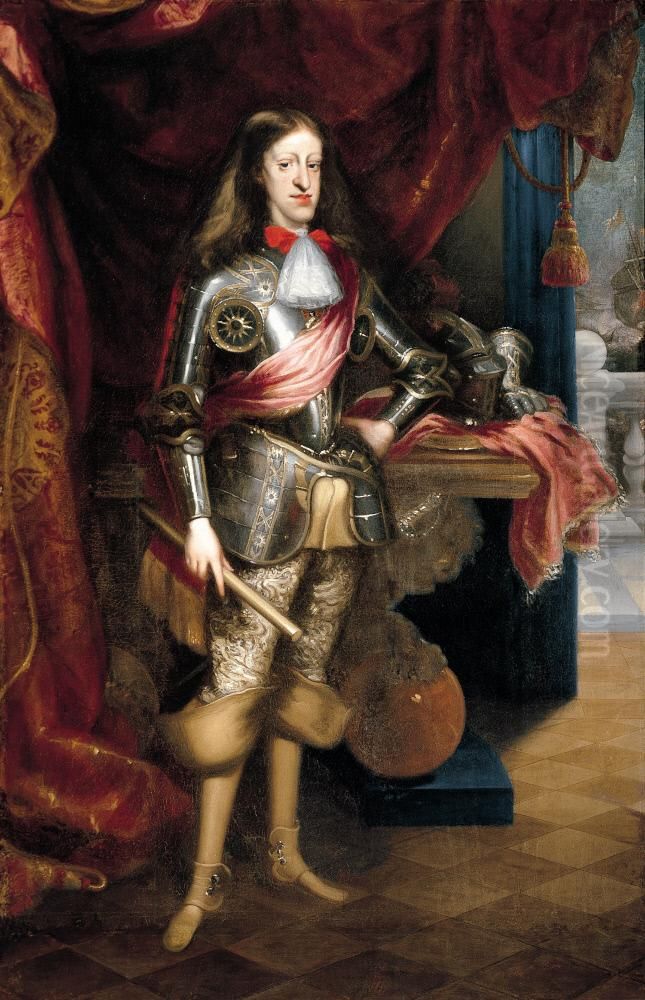 Charles II, King of Spain Oil Painting by Juan Carreno de Mirandaand workshop