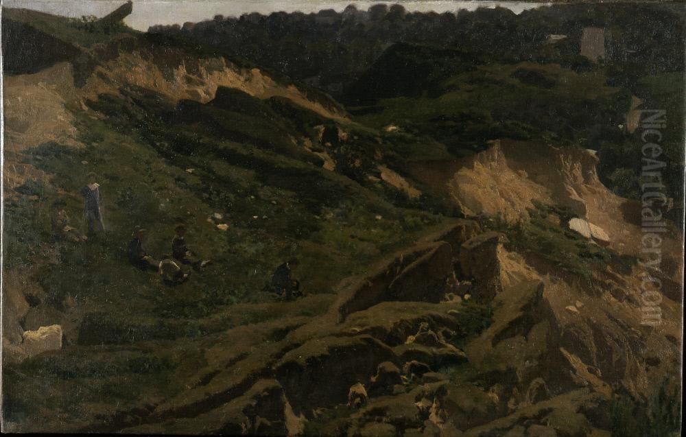 Landscape Study (Mountainside) Oil Painting by Martin Rico