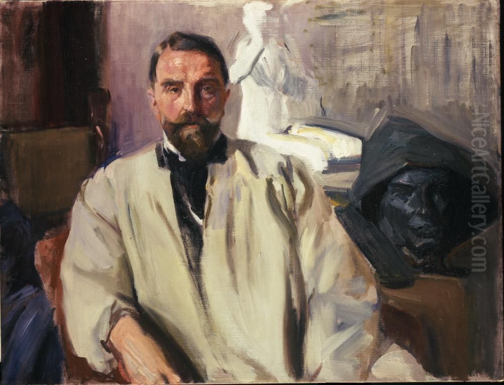 Miguel Blay y Fabregas Oil Painting by Joaquin Sorolla
